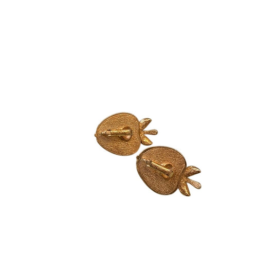 Vintage Sarah Coventry Peach Clip-On Earrings – 60's Gold Tone Amber Cabochon