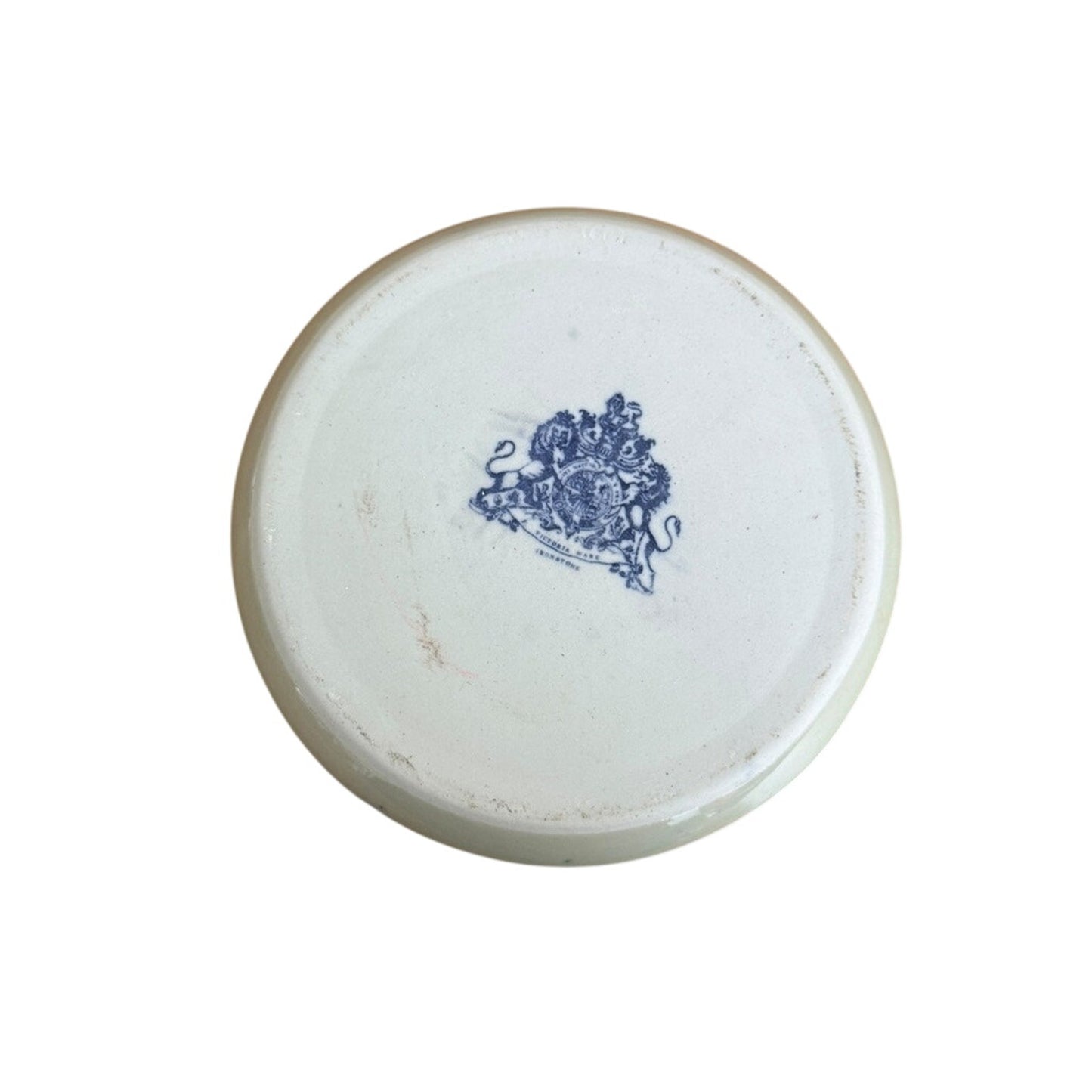 Vintage Blue & White Transferware Covered Cheese Dish / Serving Dome