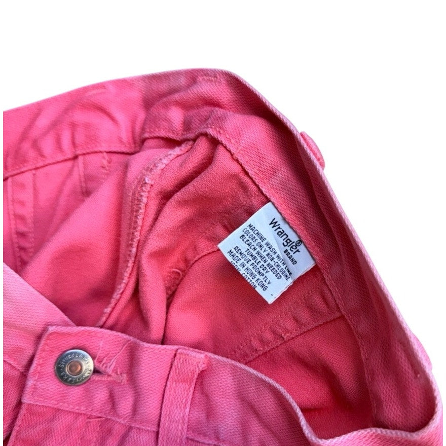Vintage Wrangler Pink Jeans – High Waisted 100% Cotton Denim – 90s Western Straight Leg Pants