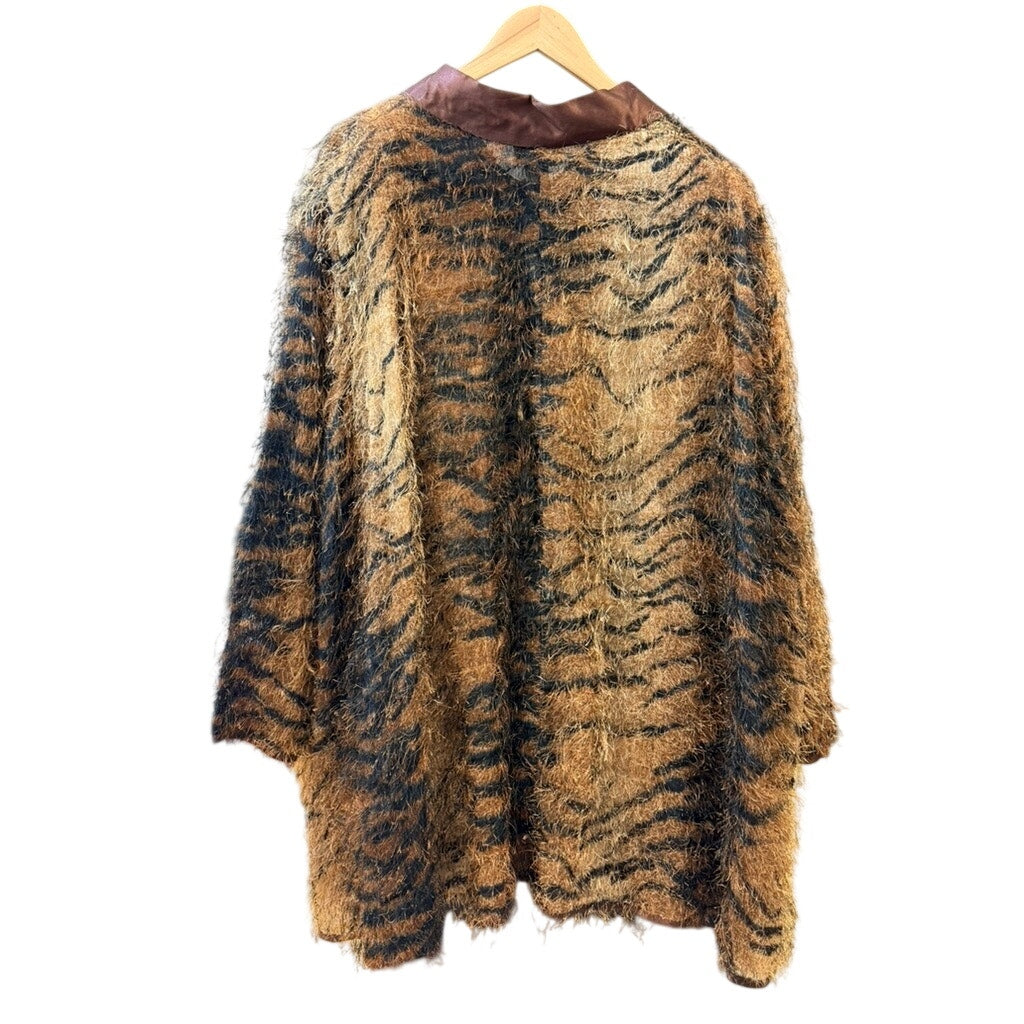 Vintage X-Land Dolce Tiger Print Furry Blouse 3XL USA Made Statement Animal Print Top