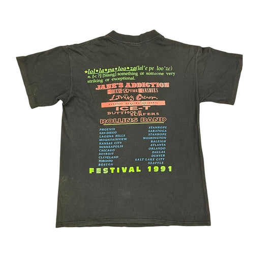 Vintage 1991 Lollapalooza Festival Tee Brockum USA Jane’s Addiction Tour Shirt Size L