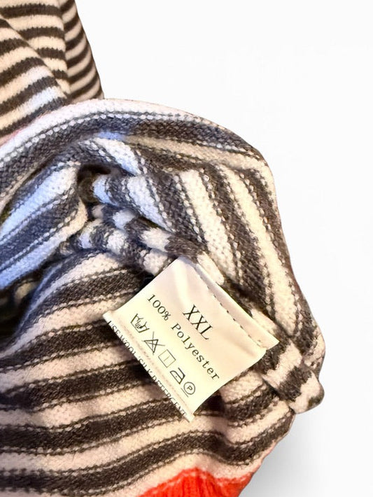 Striped Sweater with Orange Trim - XXL Like New