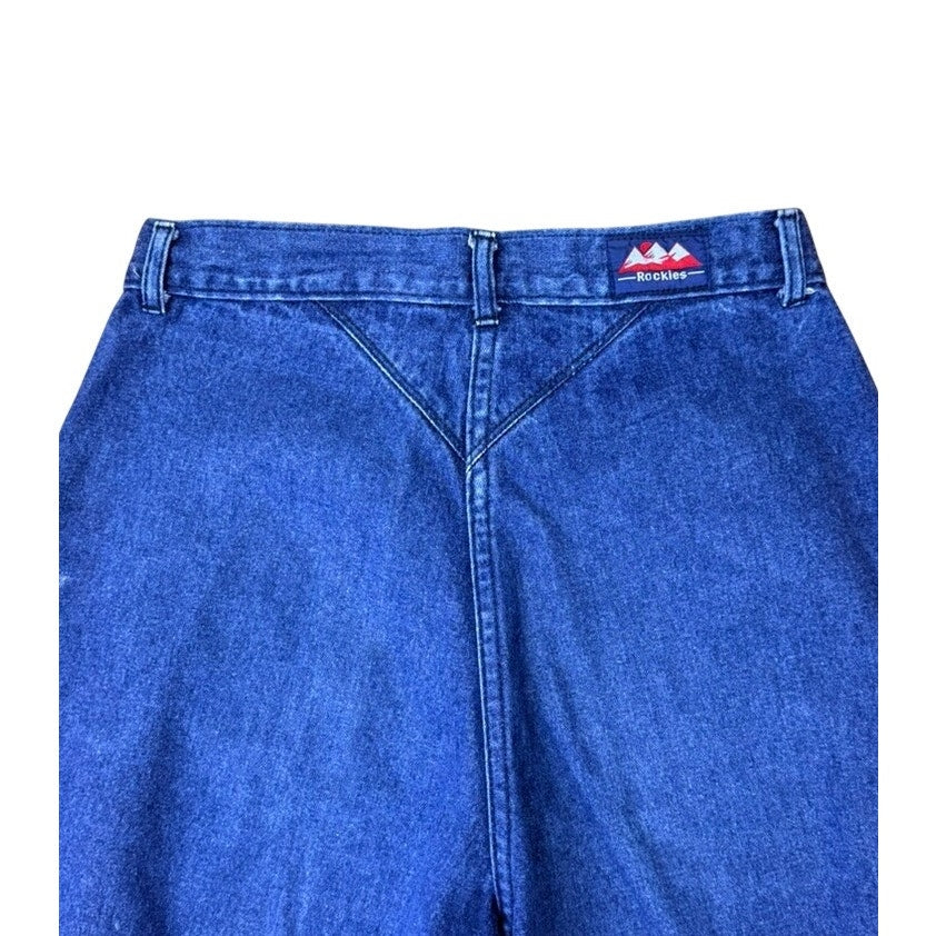 Vintage Rockies Jeans 30x11 – High Waisted Western Denim – Dark Wash Straight Leg Mom Jeans