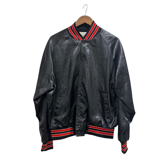 Vintage Peterbilt Satin Bomber Jacket Tonkin Inc Embroidered Semi Truck Rare Trucker Jacket