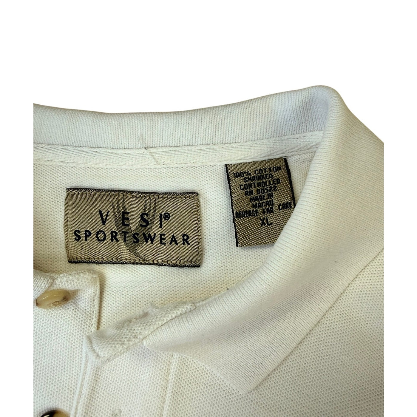 Vintage 90's LSU Tigers Polo Shirt White Embroidered Logo Gear for Sports XL