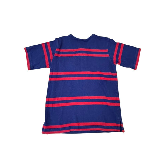 Polo Ralph Lauren Boys Size 7 Navy Red Stripe Polo Shirt 100% Cotton Classic Logo