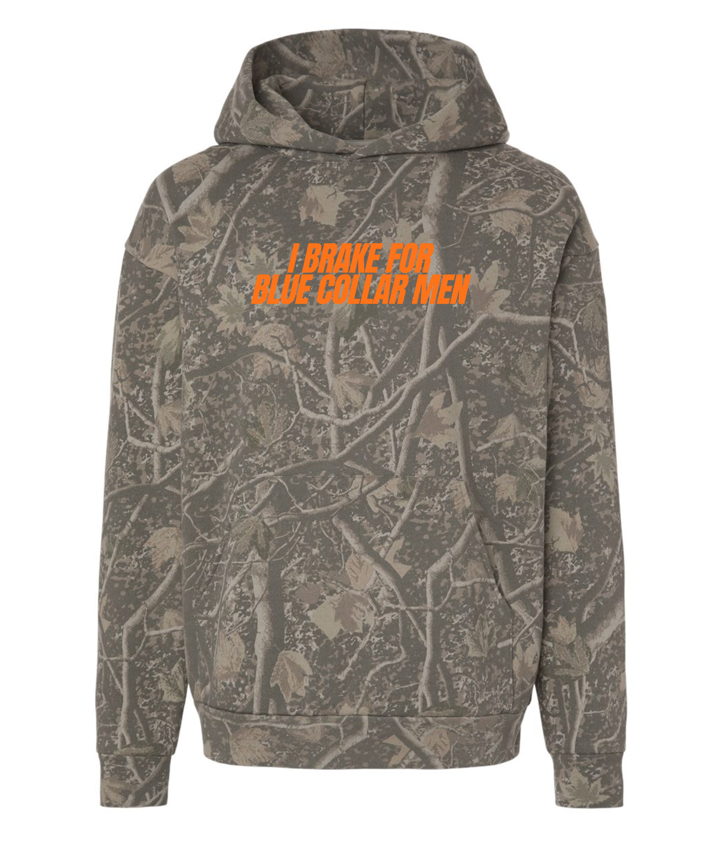 I Brake For Blue Collar Men Heavy Weight Hoodie