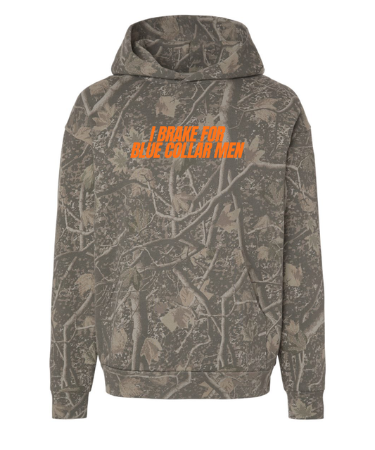 I Brake For Blue Collar Men Heavy Weight Hoodie