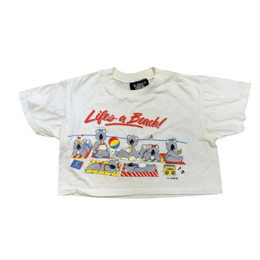 Vintage 1986 “Life’s a Beach” Koala Graphic Tee | 80s Zoo Crew Shirt M/L
