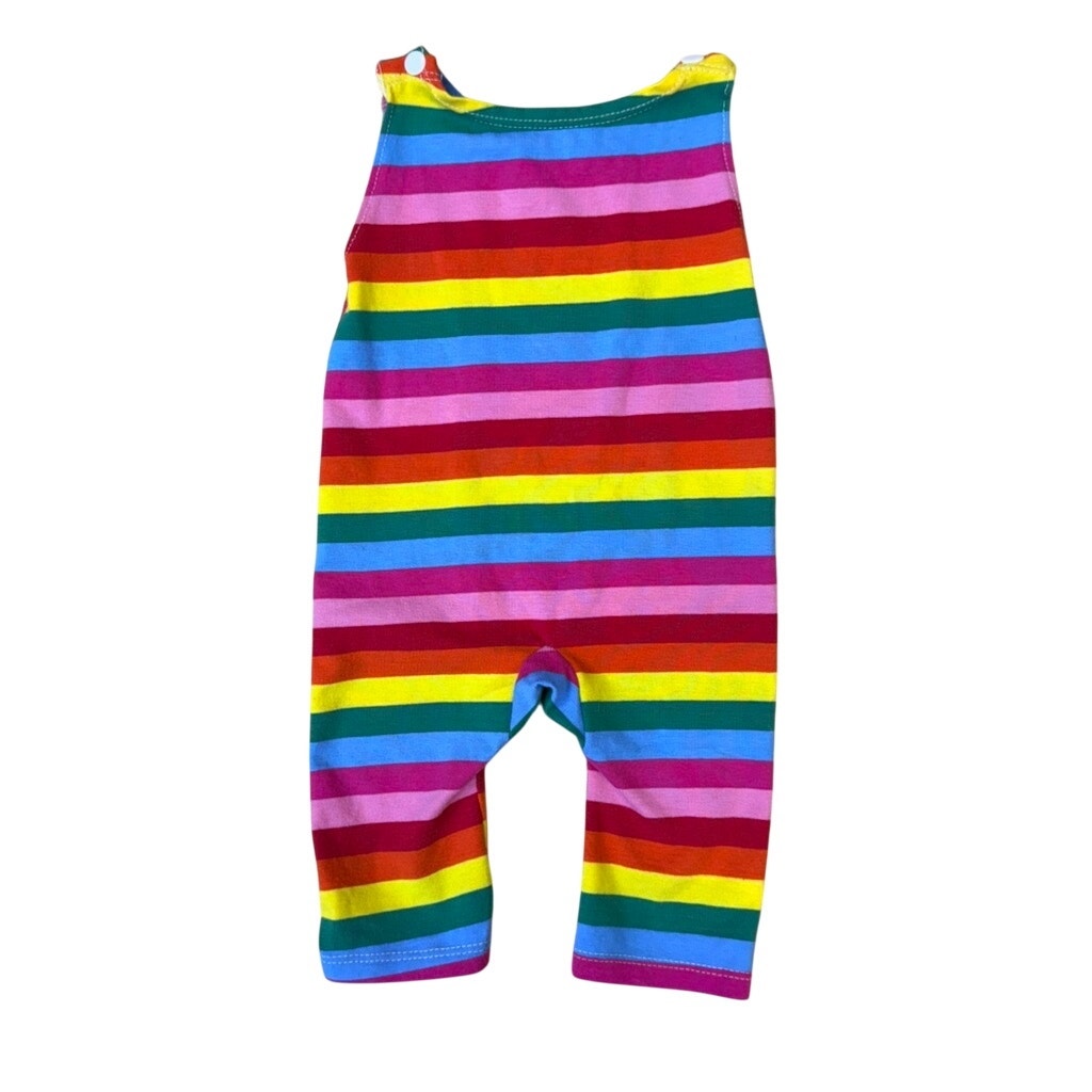 Baby Rainbow Stripe Romper 12-18M Bright Multicolor One Piece Summer Outfit Retro Style