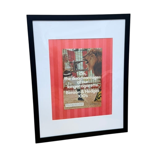 Vintage Benson & Hedges 100’s Advertisement – Circus Lion Retro Wall Art Framed