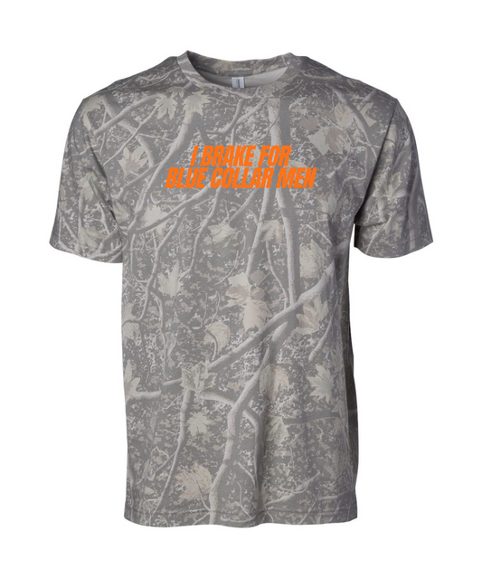 I Brake for Blue Collar Men Camo Tee