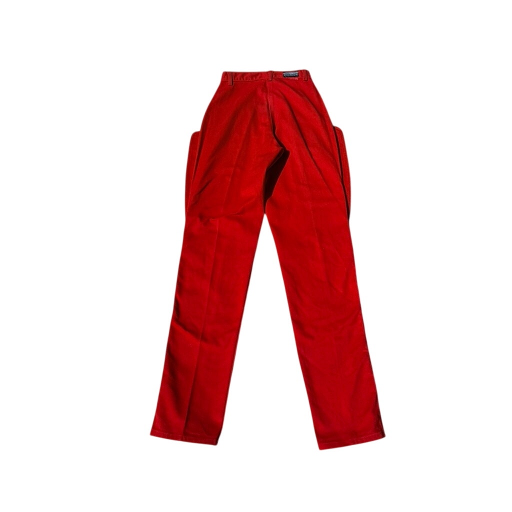 Vintage Rocky Mountain Red Western Jeans Snap Panel High Rise 80s USA 27x36