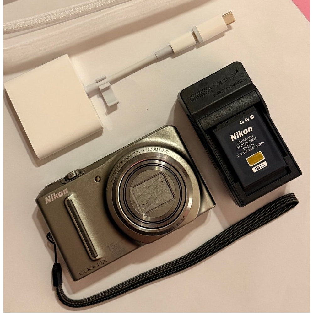 Y2K Nikon Coolpix S9050 Digital Camera Kit for iPhone - Tested & Working