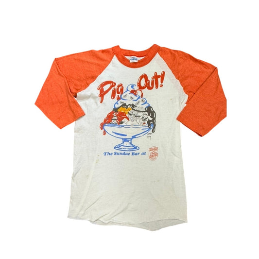 Vintage 1980s Colorado City Creamery “Pig Out!” | Hanes Poly Cotton Ringer