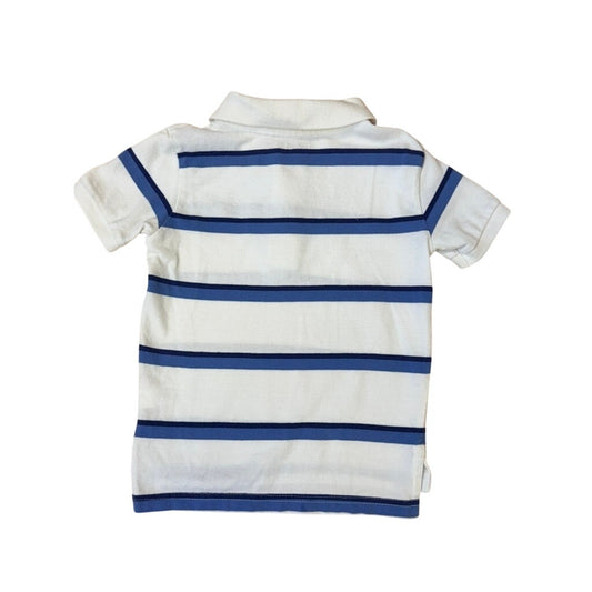 Baby Gap Toddler Polo Shirt Size 4 Blue White Striped Classic Logo Preppy Kids Top