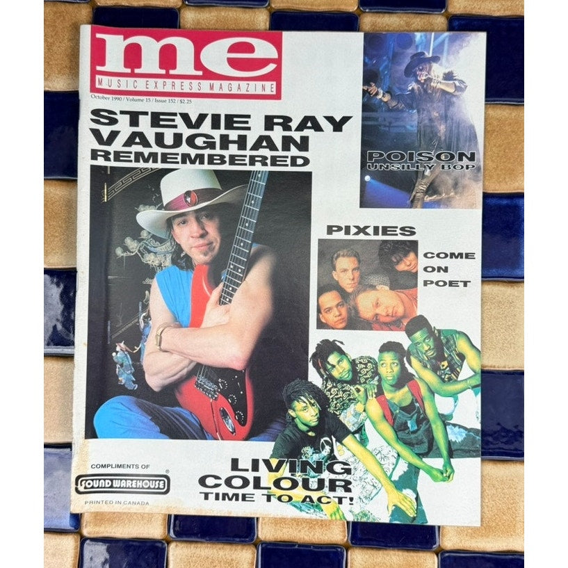 Vintage Music Express Magazine Stevie Ray Vaughan Remembered October 1990