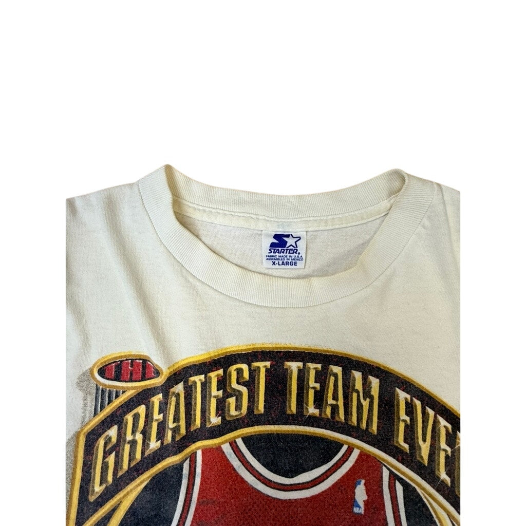 Vintage 1996 Chicago Bulls Starter NBA Champions Greatest Team Ever Shirt XL Jordan Era
