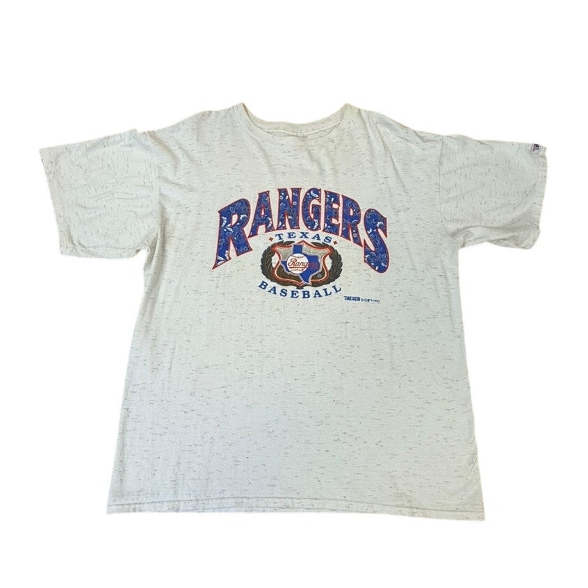 Vintage 1993 Texas Rangers Baseball T-Shirt XXL Single Stitch Style Soft Distressed MLB Tee