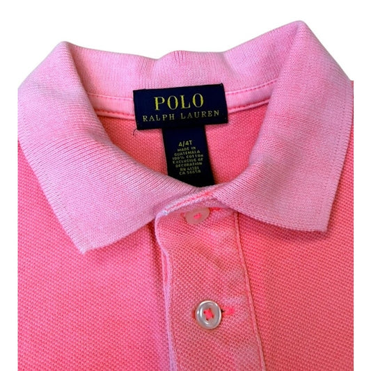 Polo Ralph Lauren Kids Pink Polo Shirt Size 4T Classic Logo Cotton