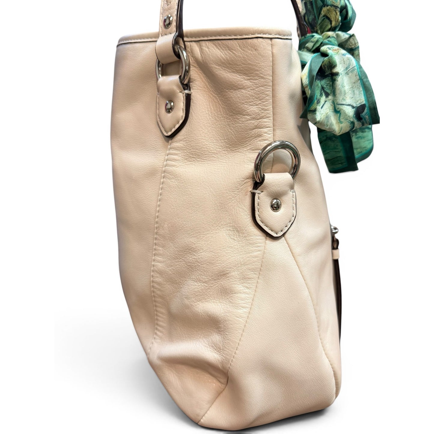 Vintage Coach Daisy Leather Shoulder Tote – Ivory/Cream