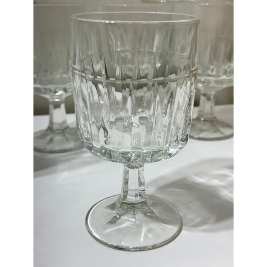 Vintage Libbey DuraTuff Winchester Stemware Glasses – Set of 7 | 8 oz Goblets | Textured Barware
