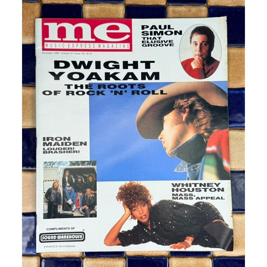 Vintage Music Express Magazine Dwight Yoakam Whitney Houston December 1990