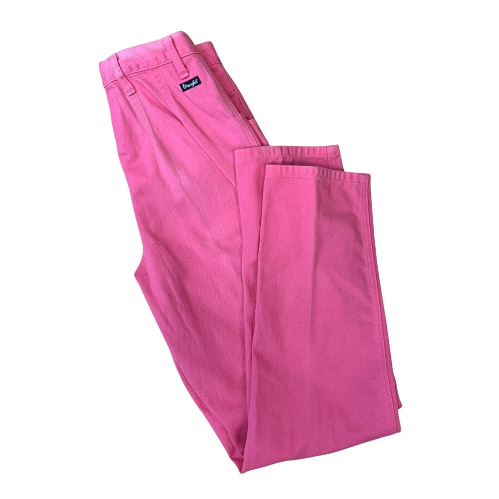 Vintage Wrangler Pink Jeans – High Waisted 100% Cotton Denim – 90s Western Straight Leg Pants