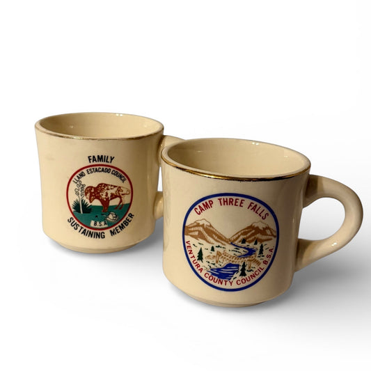 Vintage Camp Three Falls & Llano Estacado Council Mugs (Set of 2)