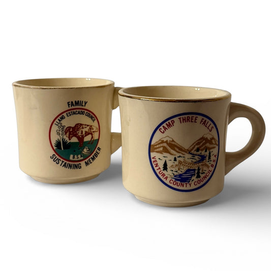 Vintage Camp Three Falls & Llano Estacado Council Mugs (Set of 2)