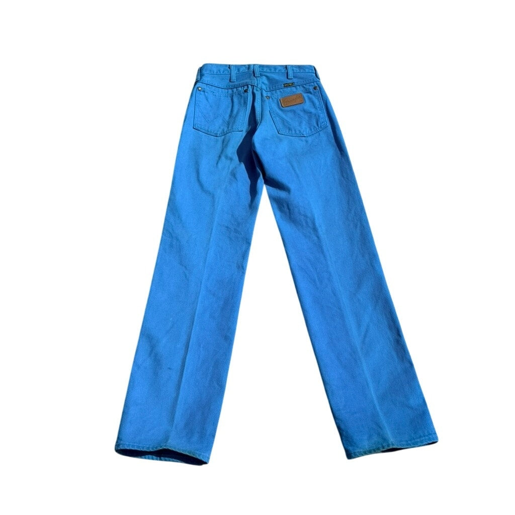 Vintage Wrangler Blue Denim Jeans Made USA High Rise Straight Leg 90s 26x36
