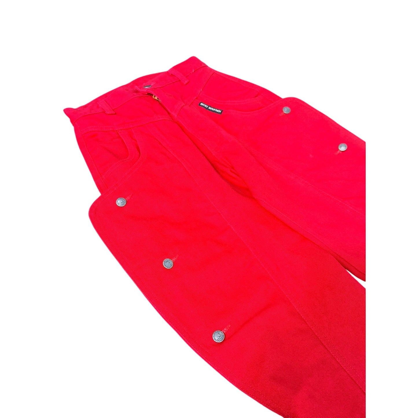 Vintage Rocky Mountain Red Western Jeans Snap Panel High Rise 80s USA 27x36