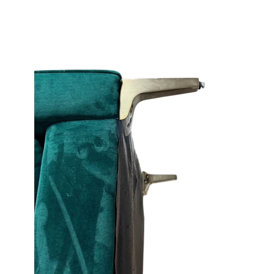 Emerald Velvet Statement Sofa with Brass Legs