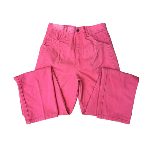 Vintage Wrangler Pink Jeans – High Waisted 100% Cotton Denim – 90s Western Straight Leg Pants