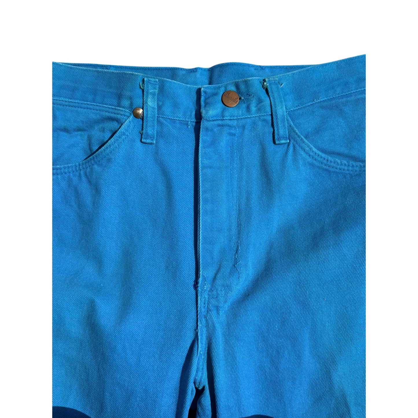 Vintage Wrangler Blue Denim Jeans Made USA High Rise Straight Leg 90s 26x36