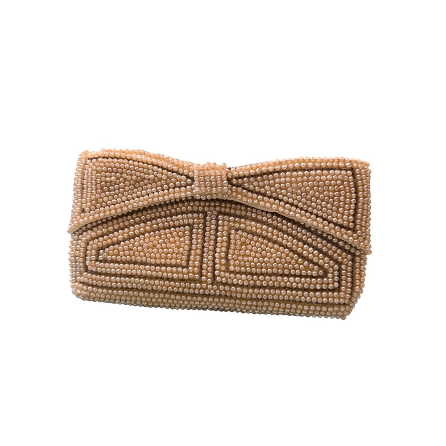 Vintage Beaded Pearl Bow Small  Clutch – A. David’s Import Japan – 1960s/70s