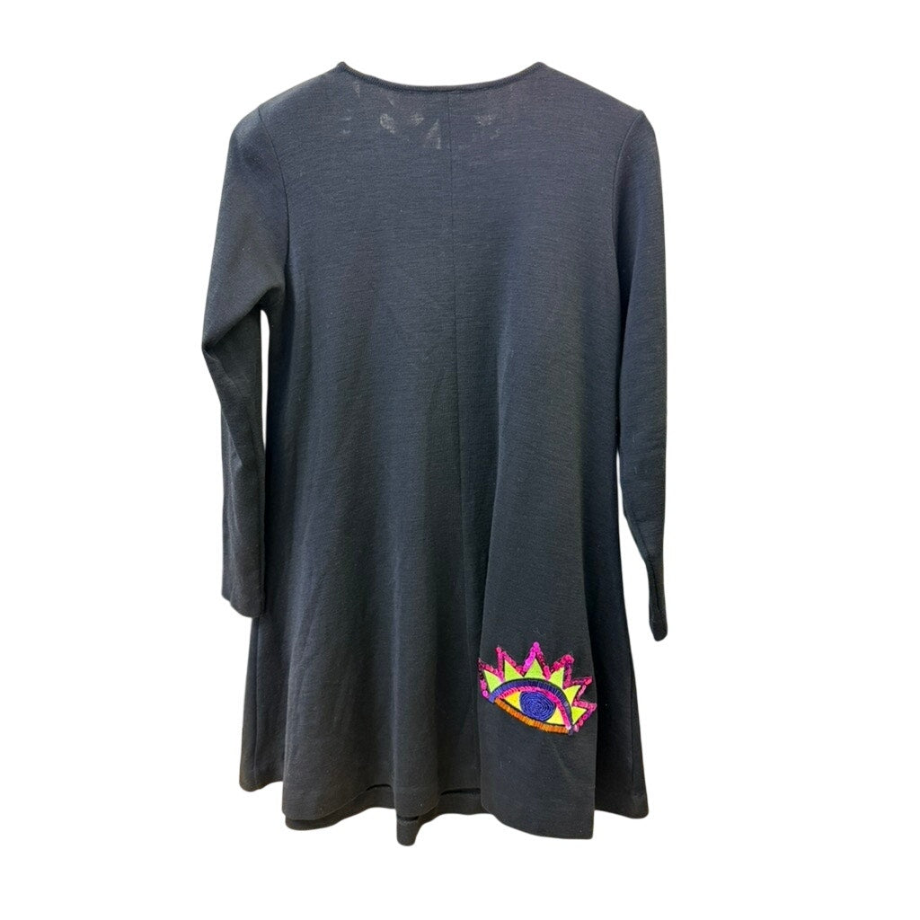 Vintage Andrea Jovine Beaded Wool Dress | 90s Sequin Embroidered Mini Small